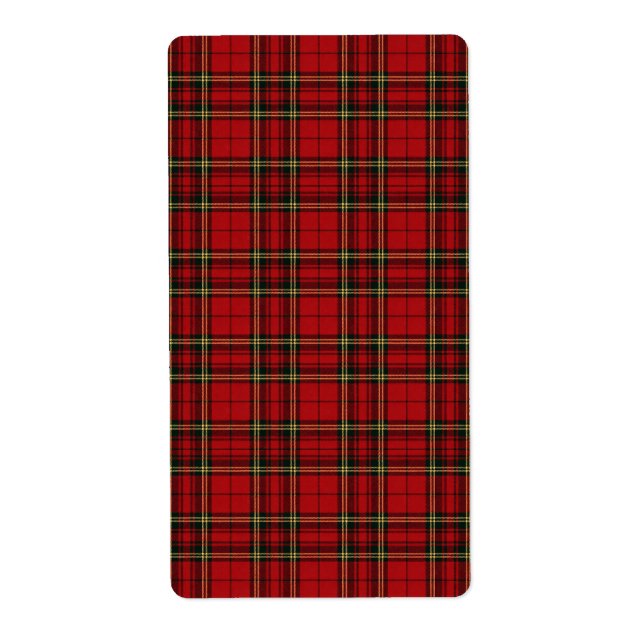 Etiqueta Cuadro Escocés Rojo Clásico (Frente)