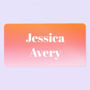 Etiqueta Cualquier nombre   Texto con estilo retro-moderno 