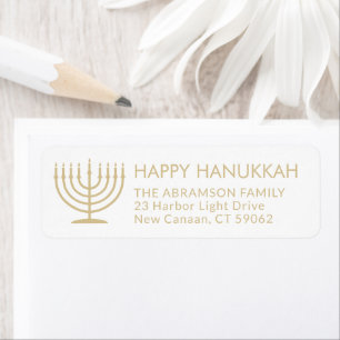 Etiqueta Cualquier texto Menorah Gold Hanukkah Dirección de