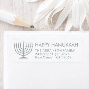 Etiqueta Cualquier texto Menorah White Hanukkah Dirección d