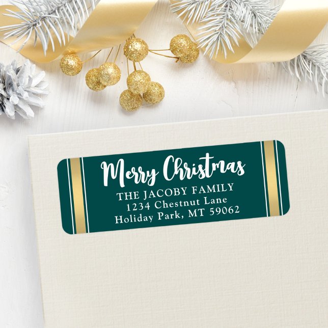Etiqueta Cualquier texto Verde azulado Navidades de oro ver (Subido por el creador)