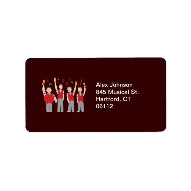 Etiqueta Cuarteto clásico de Barbershop (Frente)