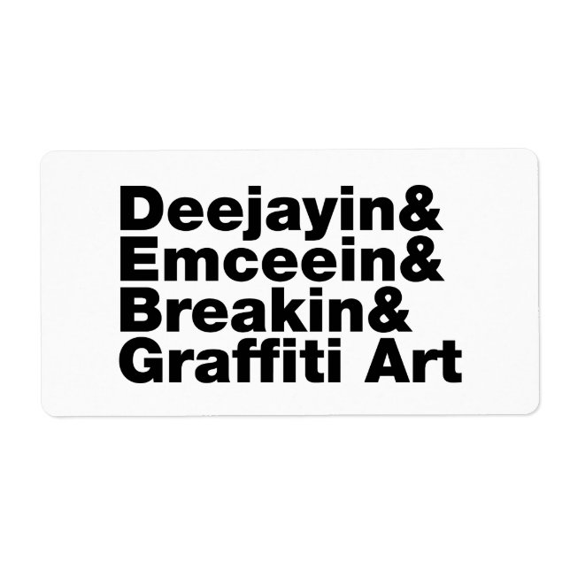 Etiqueta Cuatro elementos del hip hop (Frente)