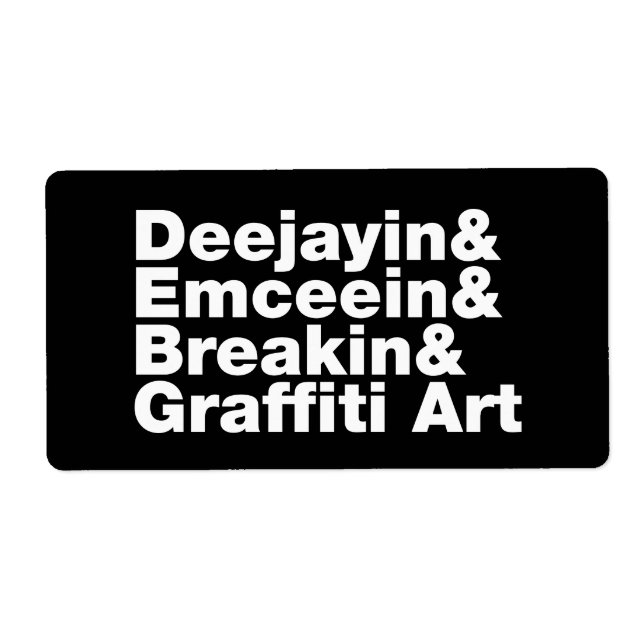 Etiqueta Cuatro elementos del hip hop (Frente)