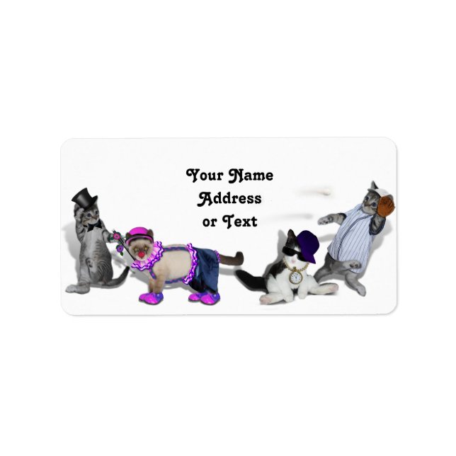 Etiqueta Cuatro Gatitos En Juego (Frente)