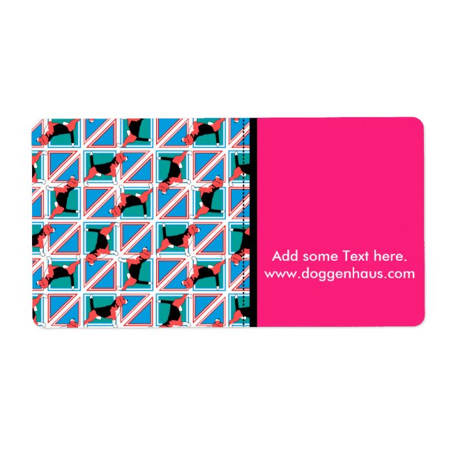 Etiqueta Cuatrodog de patrón de Beagle (Frente)