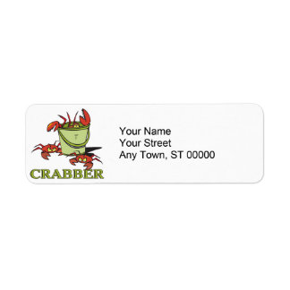 Etiqueta cubo de crabber de cangrejos de cangrejo