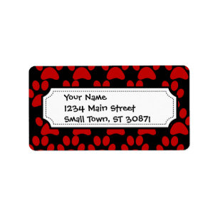 Etiqueta Cuchillo de cachorro de perro pinta negro rojo