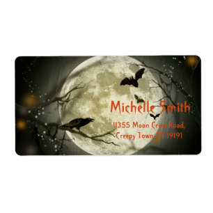 Etiqueta Cuervo de encargo personalizado de Halloween con