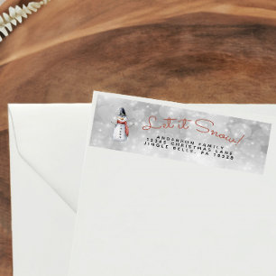 Etiqueta Cuidada acuarela Nieve deja que nieve