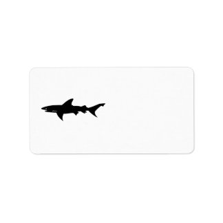 Etiqueta Cuidado con los tiburones que dibujan