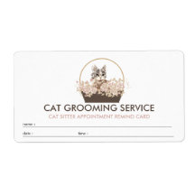 Cuidador de gatos con cita boho