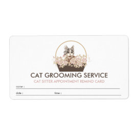Etiqueta Cuidador de gatos con cita boho