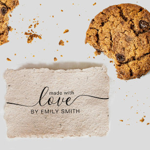 Etiqueta Cuidados hechos a mano con amor Pequeña Empresa o 