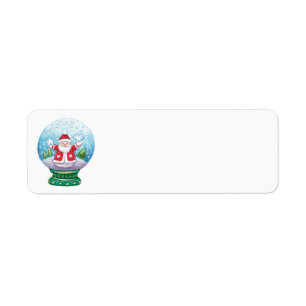 Etiqueta Cuidados Navidades Snowglobe Santa Claus, Estrella