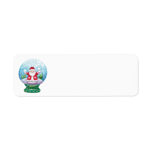 Etiqueta Cuidados Navidades Snowglobe Santa Claus, Estrella (Frente)