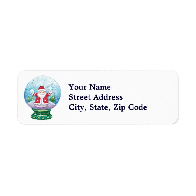 Etiqueta Cuidados Navidades Snowglobe Santa Claus, Estrella (Frente)