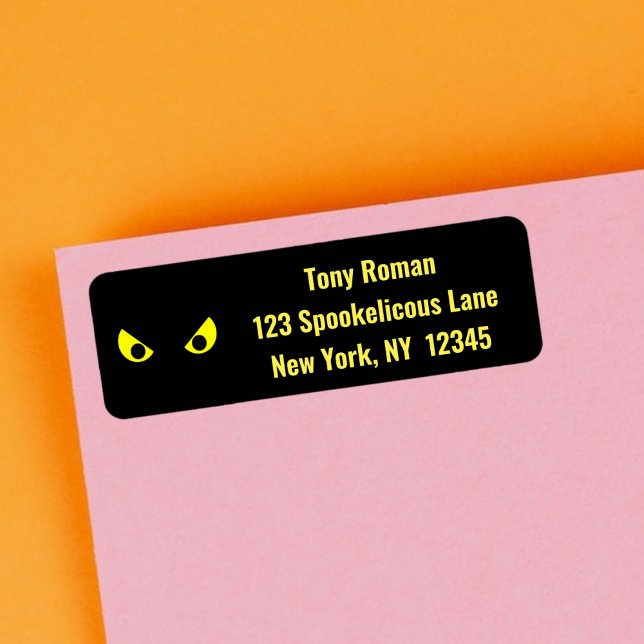 Etiqueta Cuidados ojos amarillos de Halloween (Subido por el creador)