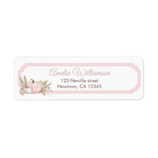 Etiqueta Cumpleaños 1 de Boho Pink Pumpkin