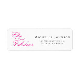 Etiqueta Cumpleaños de 50 & Fabuloso Invitaciones Rosadas