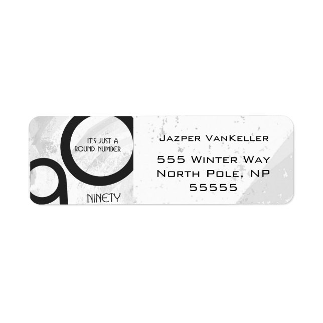 Etiqueta Cumpleaños de la Década Blanca 90 (Frente)