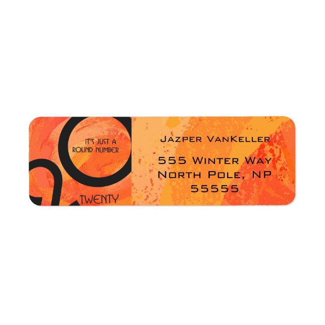 Etiqueta Cumpleaños de la Década naranja (Frente)