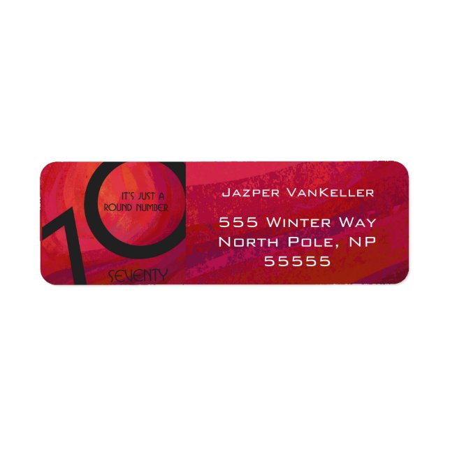 Etiqueta Cumpleaños de la Década Roja 70 (Frente)