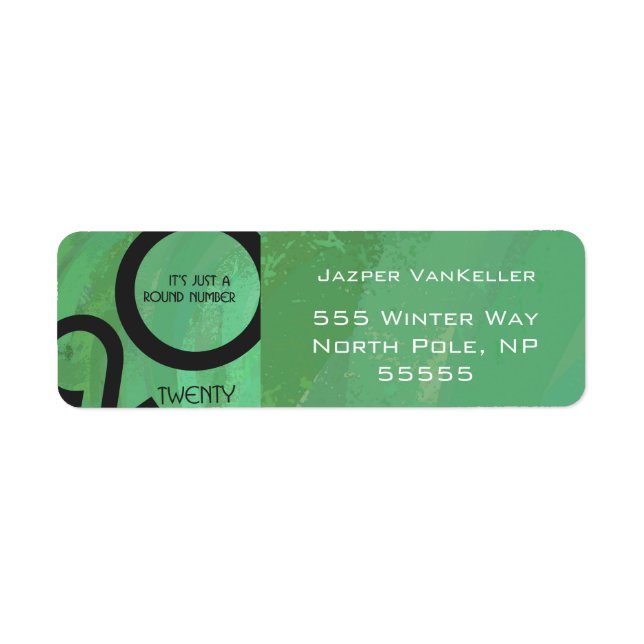 Etiqueta Cumpleaños de la Década Verde (Frente)