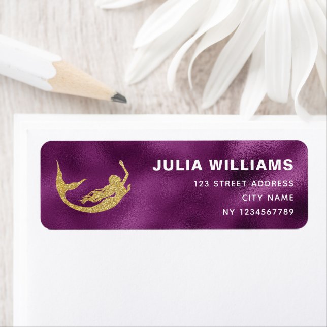 Etiqueta Cumpleaños de la Sirvienta Purple Gold (In situ)