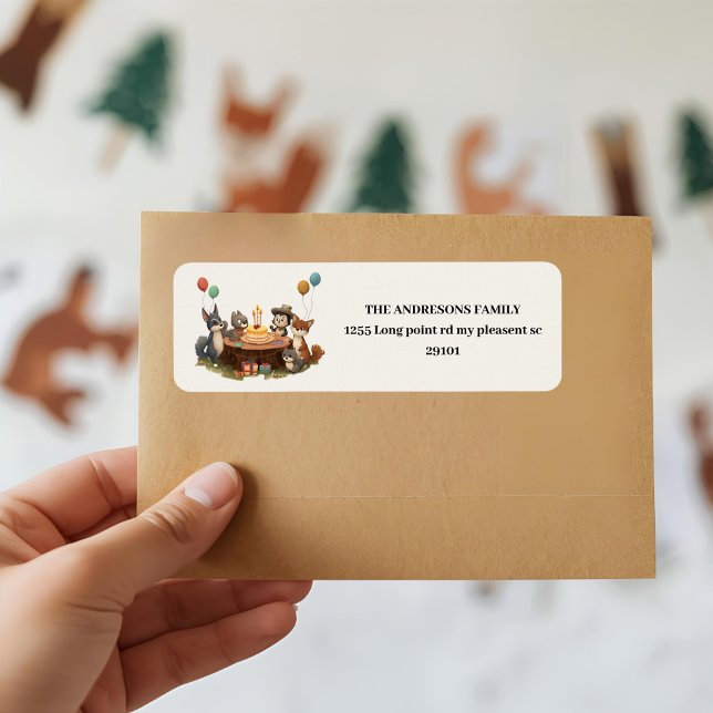 Etiqueta "Cumpleaños de los animales de Woodland (Subido por el creador)