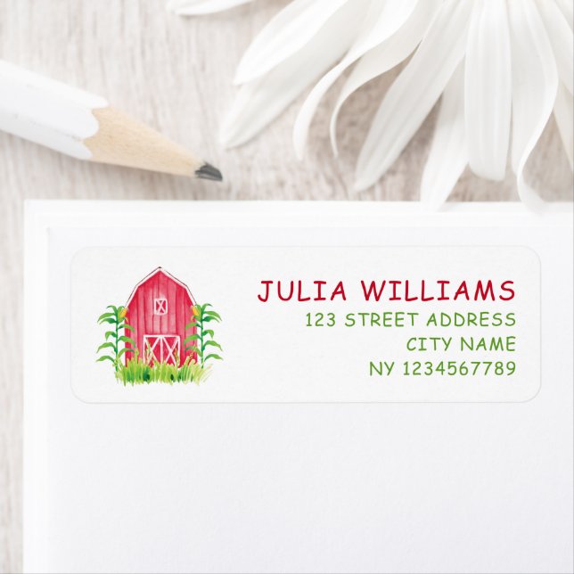 Etiqueta Cumpleaños de Red Farm House (In situ)