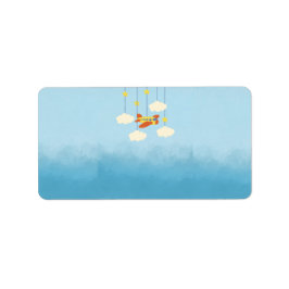 Etiqueta cumpleaños de temas del cielo