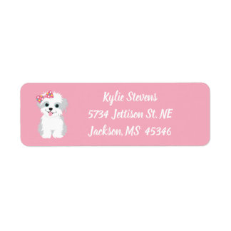 Etiqueta Cumpleaños del perrito del chica