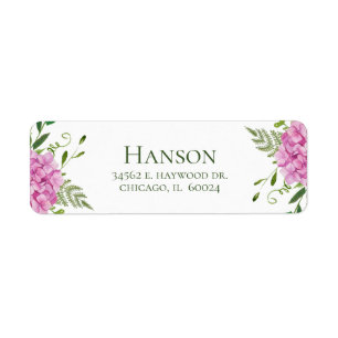 Etiqueta Cumpleaños número 100 de Hortensias Rosadas Direcc
