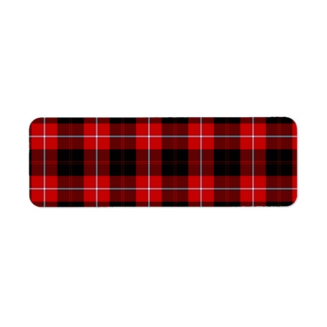 Etiqueta Cunningham Tartan Red Black Plaid (Frente)