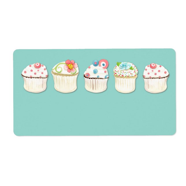 Etiqueta Cupcake Dessert Baking Bakery Business Identity (Frente)
