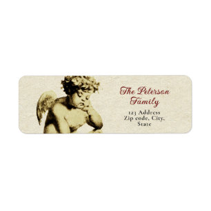 Etiqueta Curioso Festividad Victoriana Cherub Angel