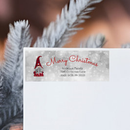 Etiqueta Curioso Gnome personalizado del elfo navideño