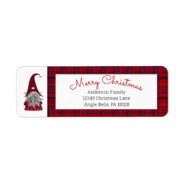 Etiqueta Curioso Gnome personalizado del elfo navideño