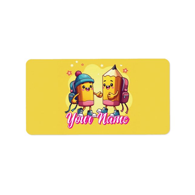 Etiqueta Curso escolar y Personalizado (Frente)