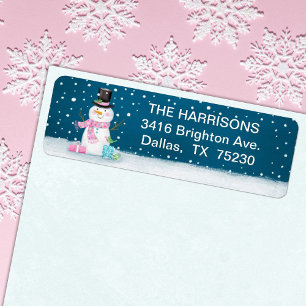 Etiqueta Curte Navidades Winter Snowman Dirección