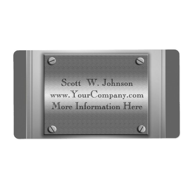 Etiqueta Custom Business Metal Look Labels (Frente)