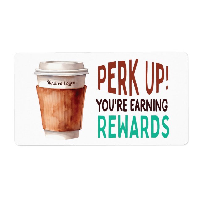 Etiqueta Custom Coffee Cafe Loyalty (Frente)