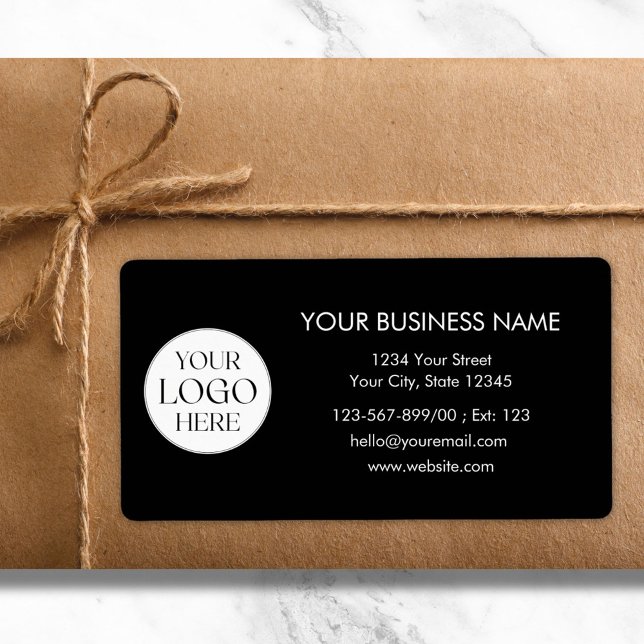 Etiqueta Custom Company Logo Business Shipping Address (In situ)