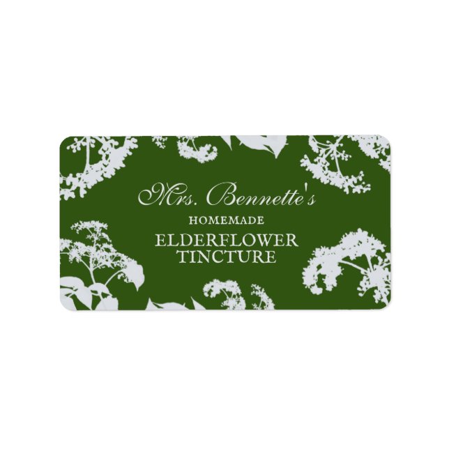 Etiqueta Custom Elderflower Tincture Bottle Label (Frente)