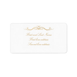 Etiqueta Custom Elegant Modern Gold & White Address
