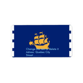 Etiqueta Custom Label with Flag of Quebec City, Canada