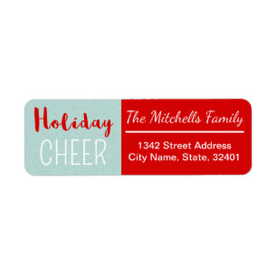 Etiqueta Custom Mint and Red Christmas Holiday Cheer