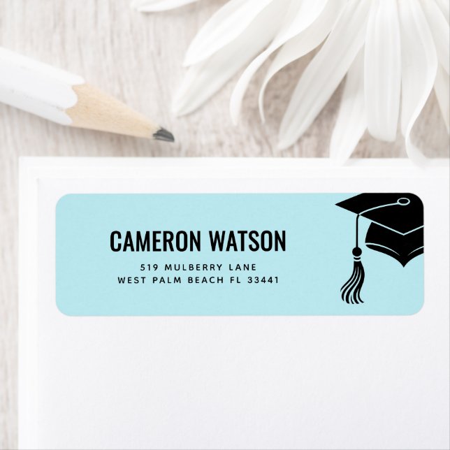 Etiqueta Custom Modern Grad Hat and Tassel Graduation (In situ)