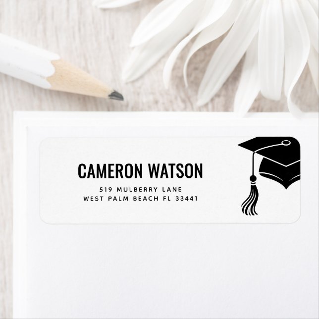 Etiqueta Custom Modern Grad Hat and Tassel Graduation (In situ)